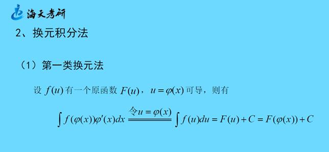 不定积分第一类换元